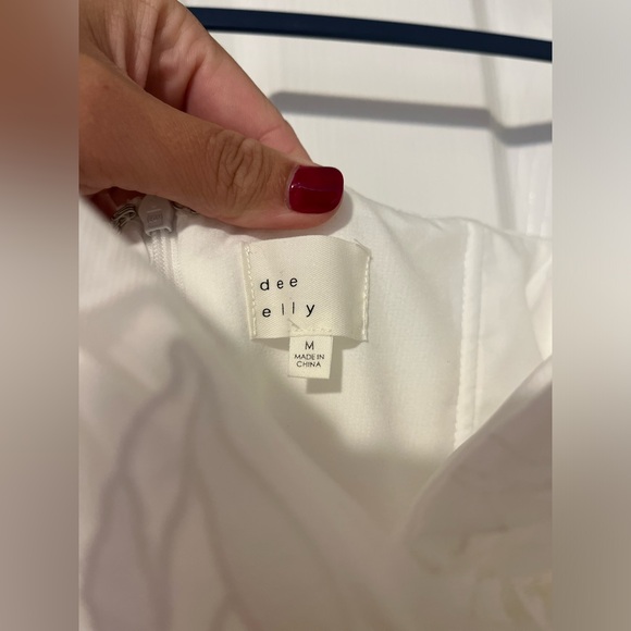 DEE ELLY WHITE STRAPLESS MIDI DRESS BRIDAL/BACHELORETTE - Picture 2 of 3